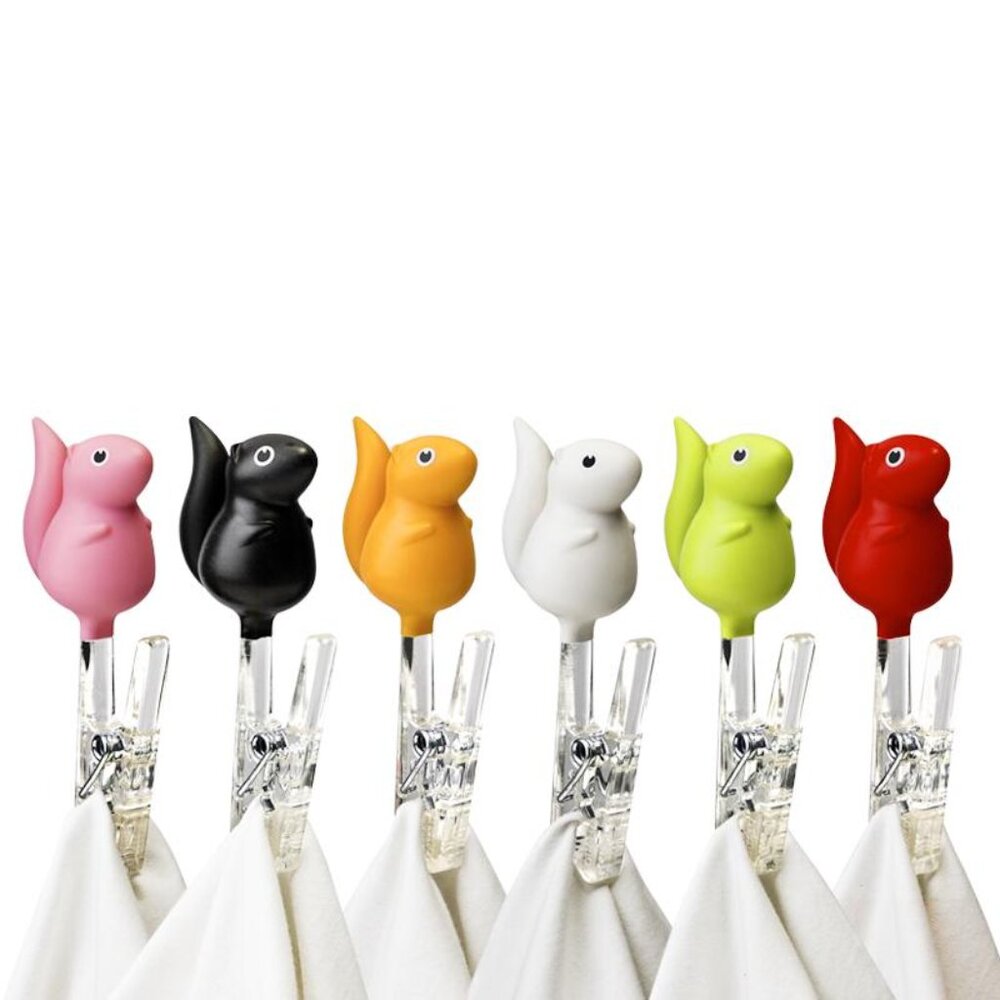 2 packs Squirrel Clothespins Clips NEW Choose Pink, Red, White, Orange or Black